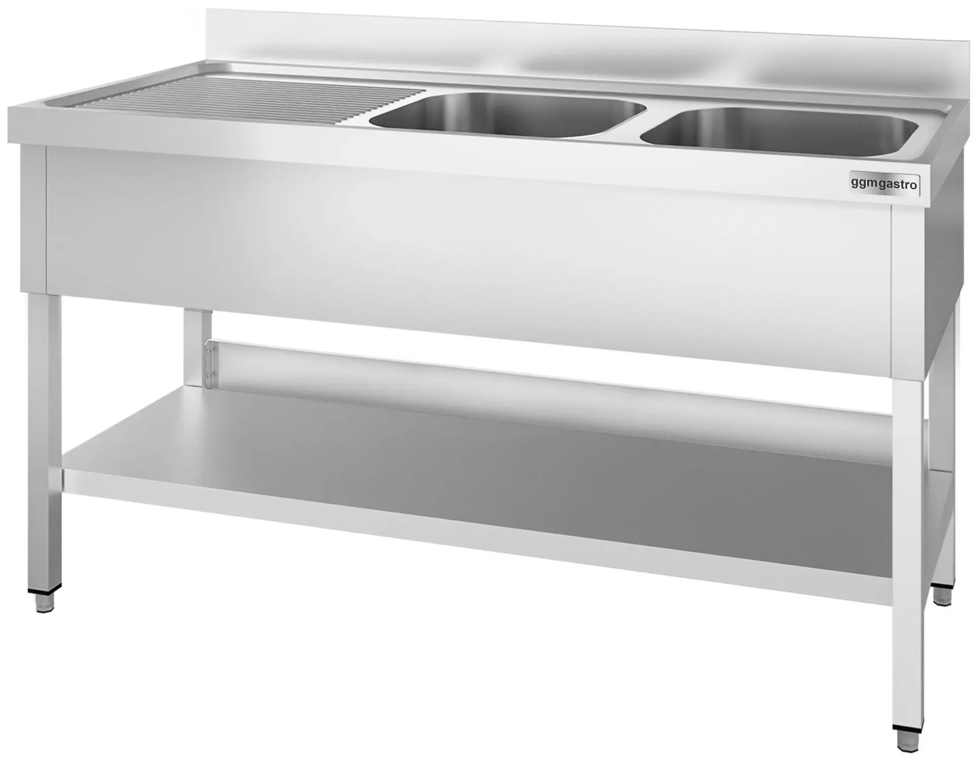 Стол с мойкой GGM Gastro STK146BR2 (Inox) - 3