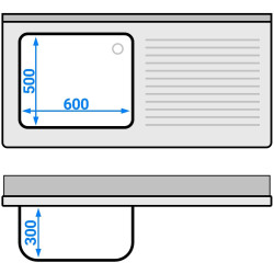 Стол с мойкой GGM Gastro STK147BL1 (Inox) Thumb