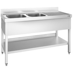 Стол с мойкой GGM Gastro STK147BL2 (Inox)