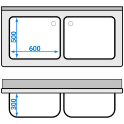 Стол с мойкой GGM Gastro STK147BM2#ECO (Inox) Thumb