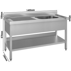 Стол с мойкой GGM Gastro STK147BR1#ECO (Inox) Thumb
