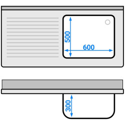 Стол с мойкой GGM Gastro STK147BR1 (Inox) Thumb
