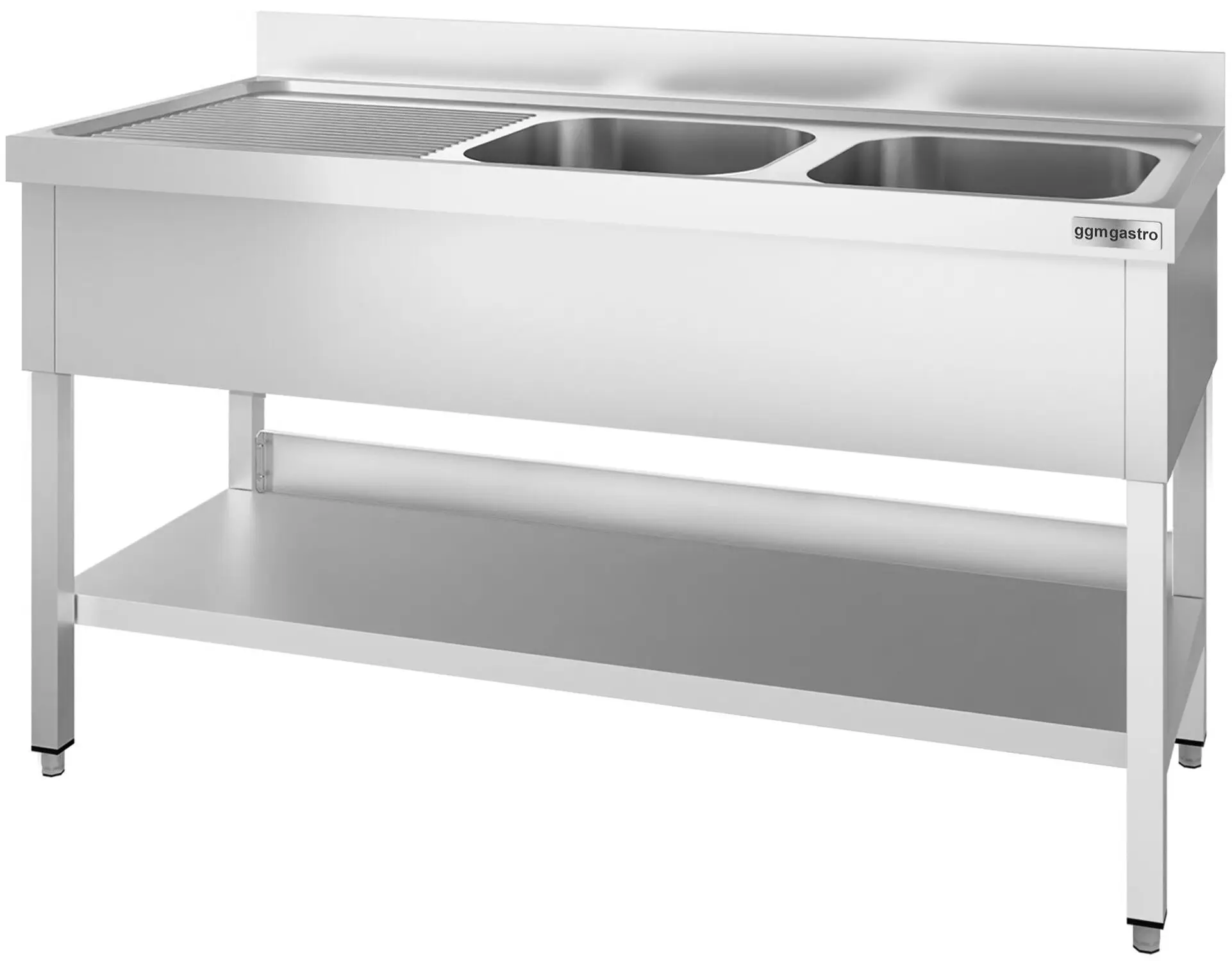 Стол с мойкой GGM Gastro STK147BR2 (Inox) - 3