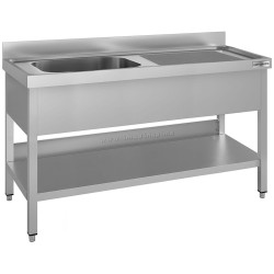 Стол с мойкой GGM Gastro STK166BL1#ECO (Inox)