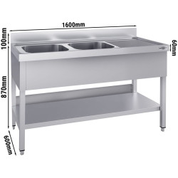 Стол с мойкой GGM Gastro STK166BL2#ECO (Inox) Thumb