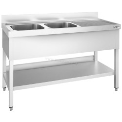 Стол с мойкой GGM Gastro STK166BL2 (Inox)