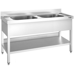 Стол с мойкой GGM Gastro STK166BM2 (Inox)
