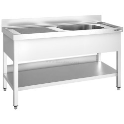 Стол с мойкой GGM Gastro STK166BR1 (Inox)