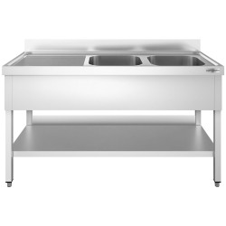 Стол с мойкой GGM Gastro STK166BR2 (Inox) Thumb