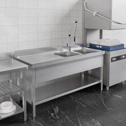 Стол с мойкой GGM Gastro STK166BR2 (Inox) Thumb