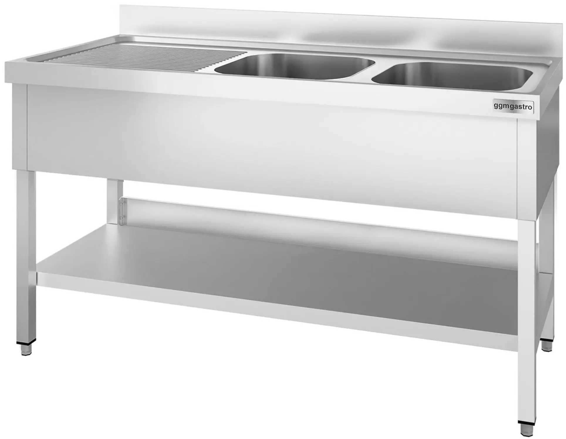 Стол с мойкой GGM Gastro STK166BR2 (Inox) - 3