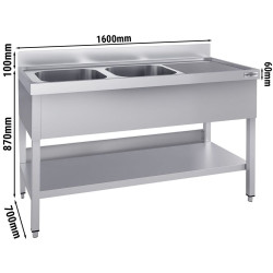 Стол с мойкой GGM Gastro STK167BL2#ECO (Inox) Thumb