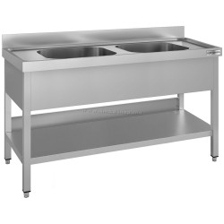Стол с мойкой GGM Gastro STK167BM2#ECO (Inox)