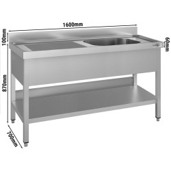 Стол с мойкой GGM Gastro STK167BR1#ECO (Inox) Thumb