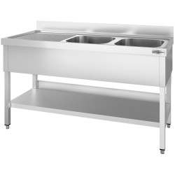 Стол с мойкой GGM Gastro STK167BR2 (Inox) Thumb
