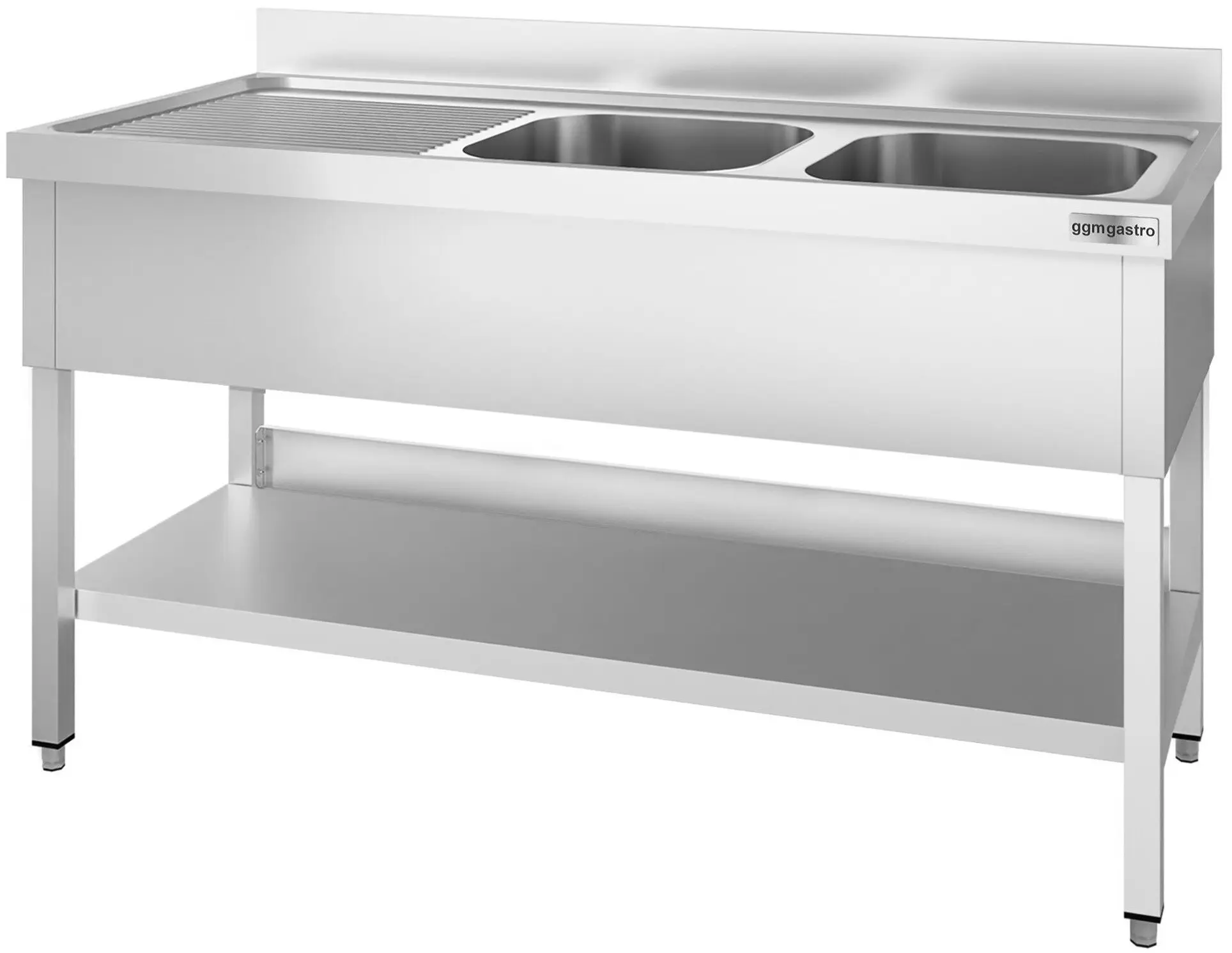 Стол с мойкой GGM Gastro STK167BR2 (Inox) - 3