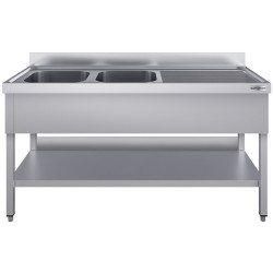 Masa cu chiuveta GGM Gastro STK186BL2#ECO (Inox) Thumb
