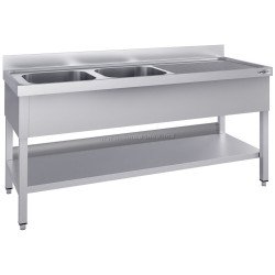Стол с мойкой GGM Gastro STK186BL2#ECO (Inox)