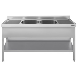 Стол с мойкой GGM Gastro STK186BM2#ECO (Inox) Thumb