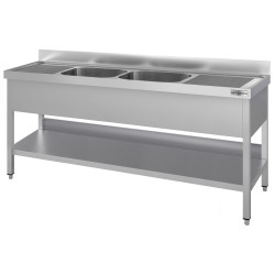 Стол с мойкой GGM Gastro STK186BM2#ECO (Inox) Thumb