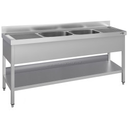 Стол с мойкой GGM Gastro STK186BM2#ECO (Inox)