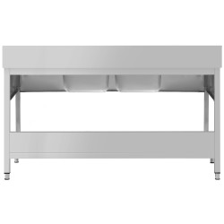 Стол с мойкой GGM Gastro STK186BM2#ECO (Inox) Thumb