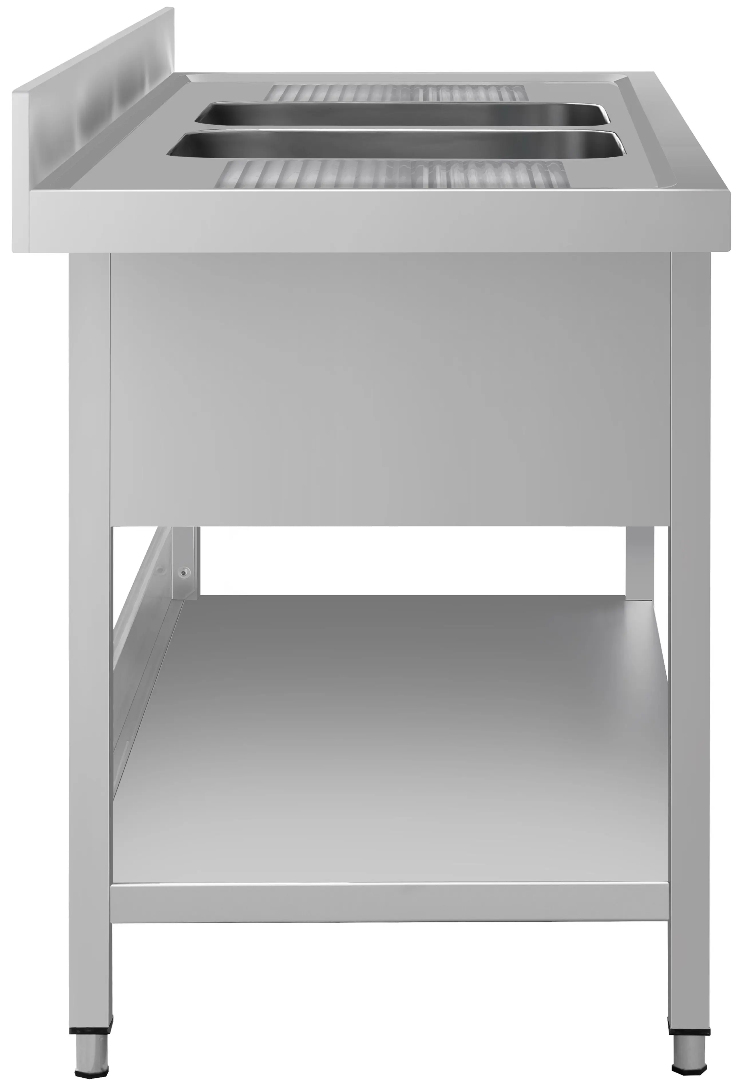 Стол с мойкой GGM Gastro STK186BM2#ECO (Inox) - 5