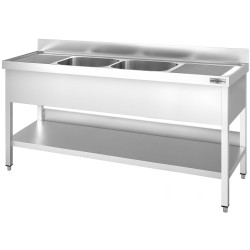 Стол с мойкой GGM Gastro STK186BM2 (Inox) Thumb