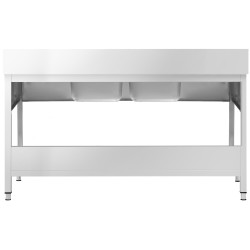 Стол с мойкой GGM Gastro STK186BM2 (Inox) Thumb