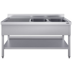 Masa cu chiuveta GGM Gastro STK186BR2#ECO (Inox) Thumb