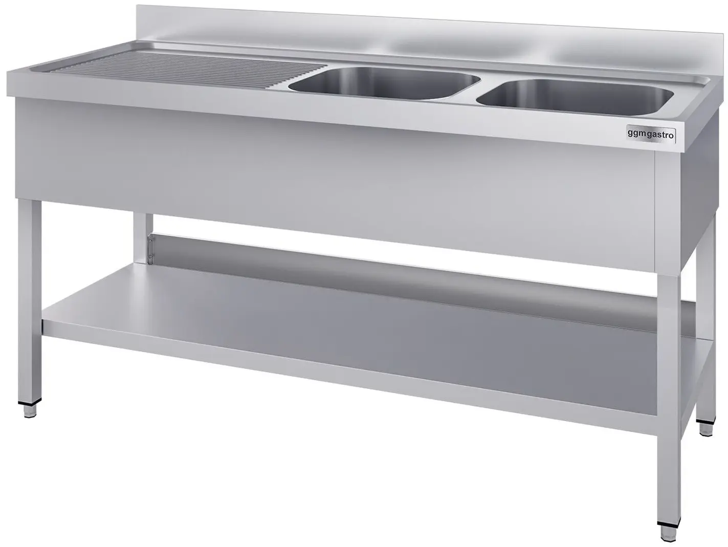 Masa cu chiuveta GGM Gastro STK186BR2#ECO (Inox) - 3