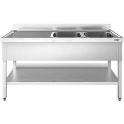 Стол с мойкой GGM Gastro STK186BR2 (Inox) Thumb