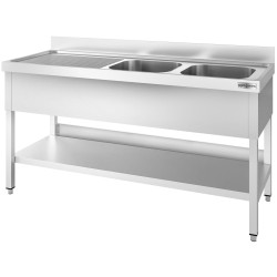 Стол с мойкой GGM Gastro STK186BR2 (Inox) Thumb