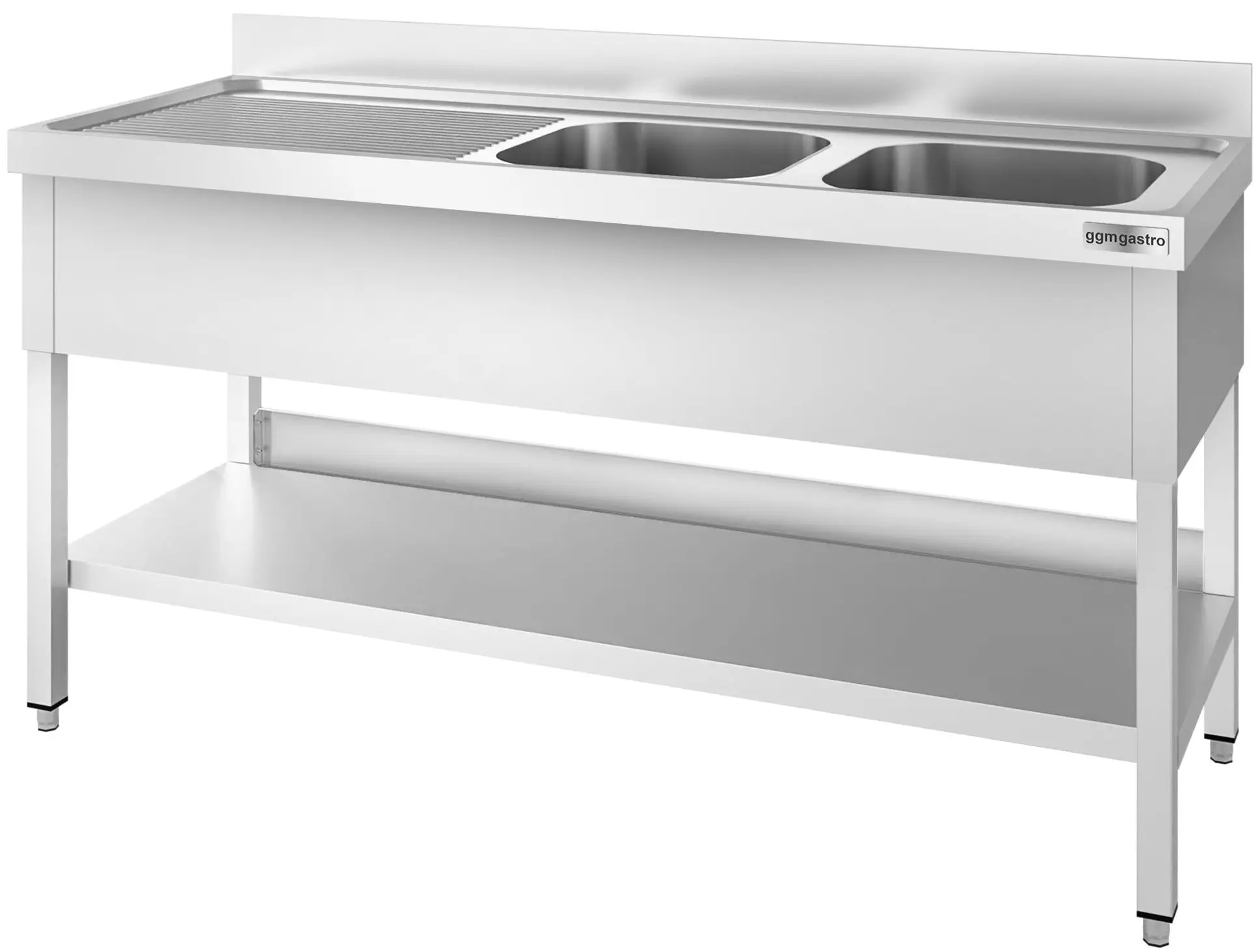 Стол с мойкой GGM Gastro STK186BR2 (Inox) - 3