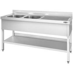 Стол с мойкой GGM Gastro STK187BL2 (Inox) Thumb