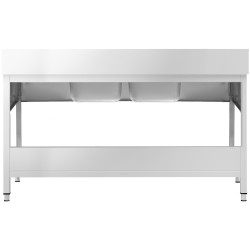 Стол с мойкой GGM Gastro STK187BM2 (Inox) Thumb