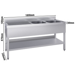 Стол с мойкой GGM Gastro STK187BR2#ECO (Inox) Thumb