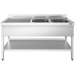 Стол с мойкой GGM Gastro STK187BR2 (Inox) Thumb