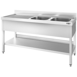 Стол с мойкой GGM Gastro STK187BR2 (Inox) Thumb