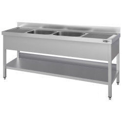Стол с мойкой GGM Gastro STK206BM2#ECO (Inox) Thumb