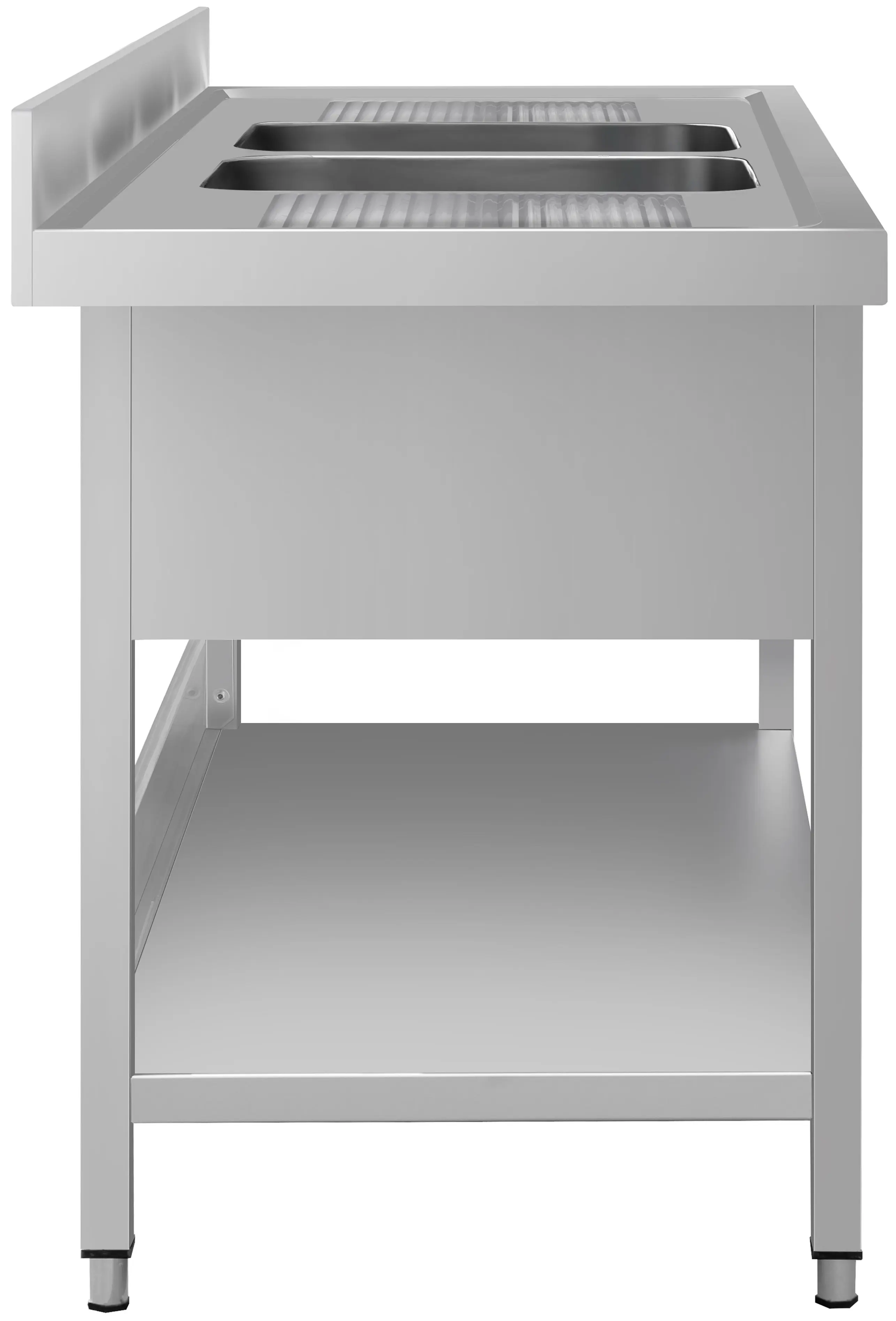 Стол с мойкой GGM Gastro STK206BM2#ECO (Inox) - 4