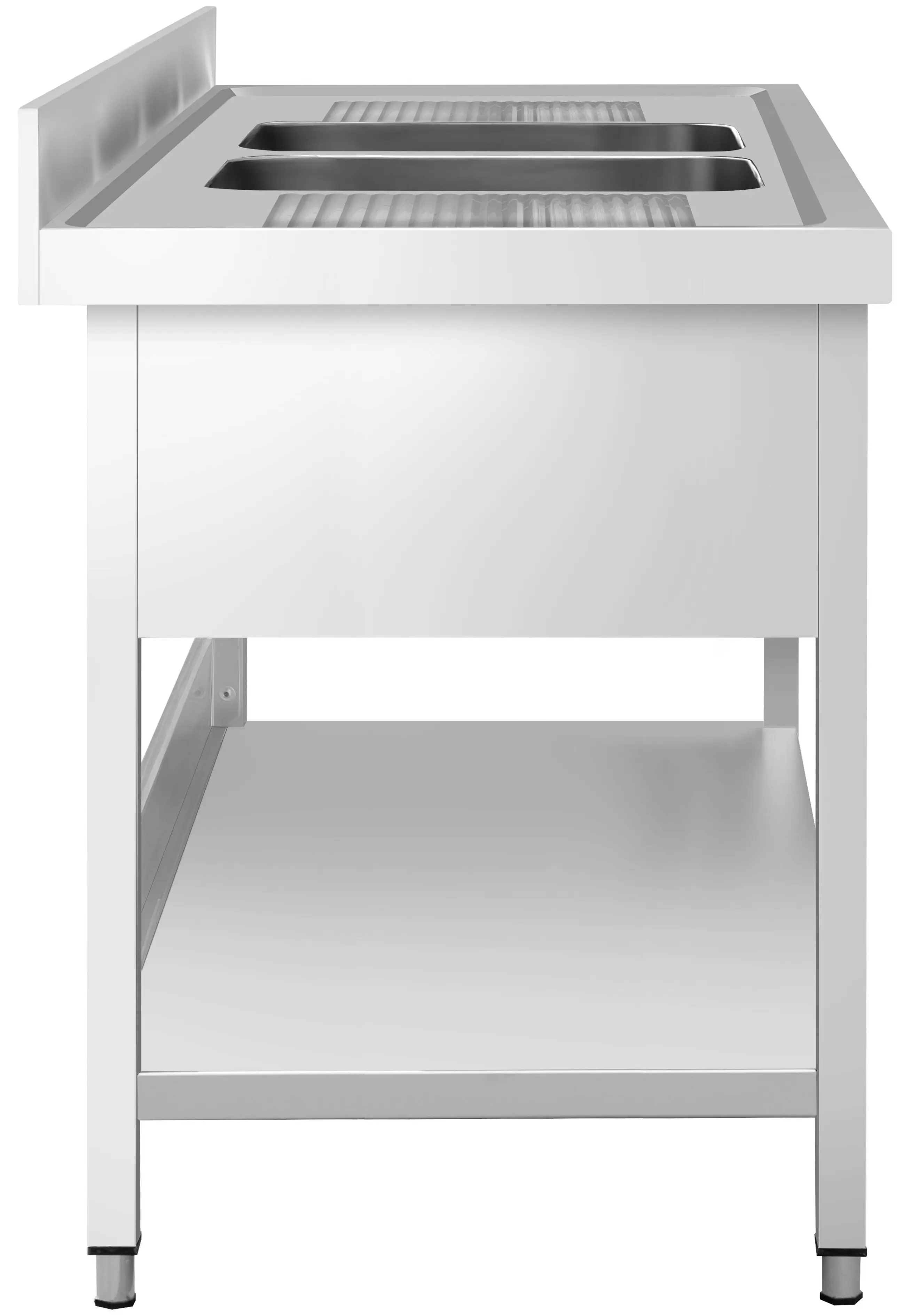 Стол с мойкой GGM Gastro STK206BM2 (Inox) - 4