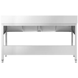 Стол с мойкой GGM Gastro STK206BM2 (Inox) Thumb