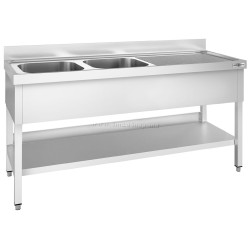 Стол с мойкой GGM Gastro STK207BL2 (Inox)