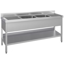 Стол с мойкой GGM Gastro STK207BM2#ECO (Inox)