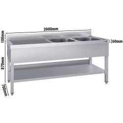 Стол с мойкой GGM Gastro STK207BR2#ECO (Inox) Thumb