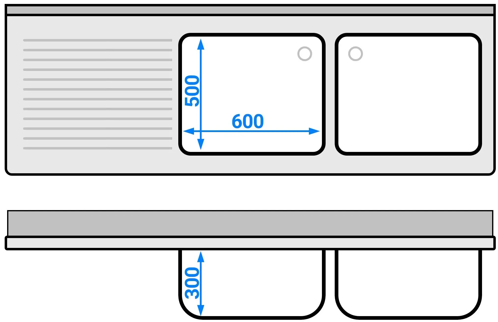 Стол с мойкой GGM Gastro STK207BR2#ECO (Inox) - 10