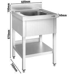 Masa cu chiuveta GGM Gastro STK67BM1 (Inox) Thumb