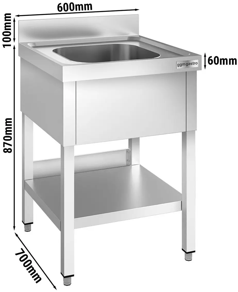 Masa cu chiuveta GGM Gastro STK67BM1 (Inox) - 8