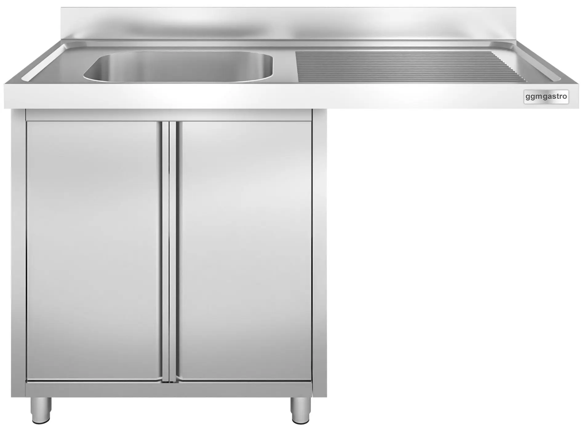 Masa-dulap cu chiuveta pentru masina de spalat vase GGM Gastro SSK146SBL1 (Inox) - 2
